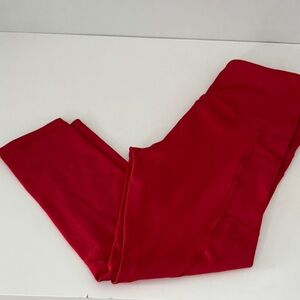ZYIA Light and Tight Red Women's Leggings cropped